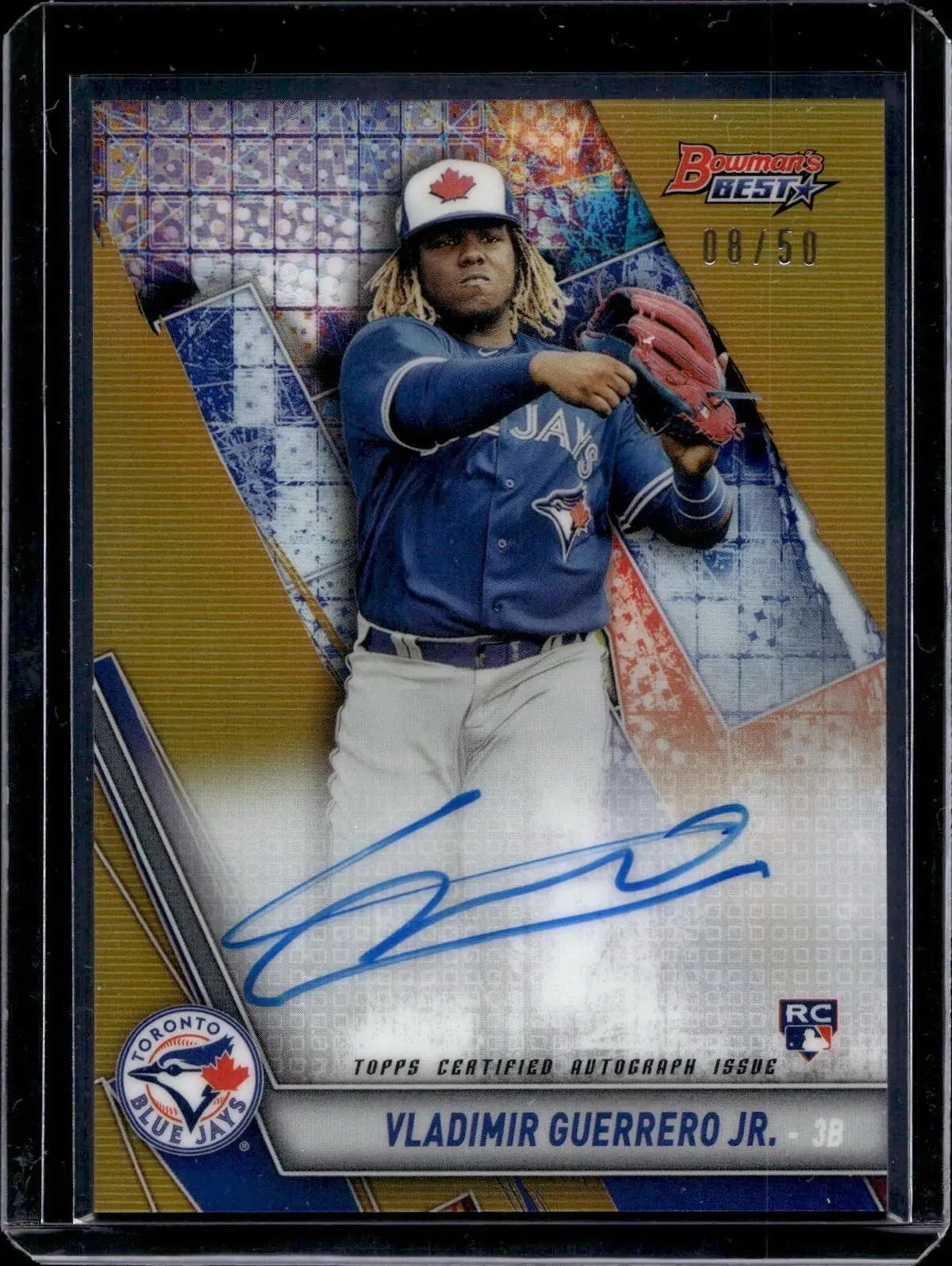 Vladimir Guerrero Jr 2019 Bowman's Best Gold Refractor Auto /50 RC Blue Jays
