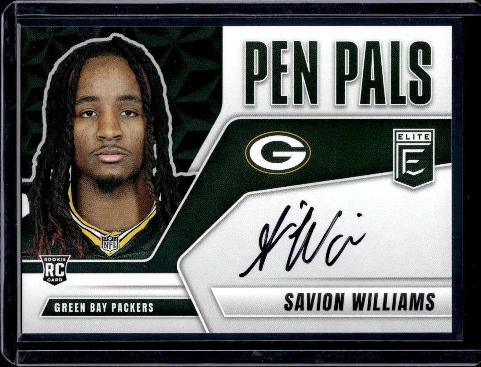 Savion Williams 2025 Donruss Elite Pen Pals Auto Green Bay Packers PP-SWI