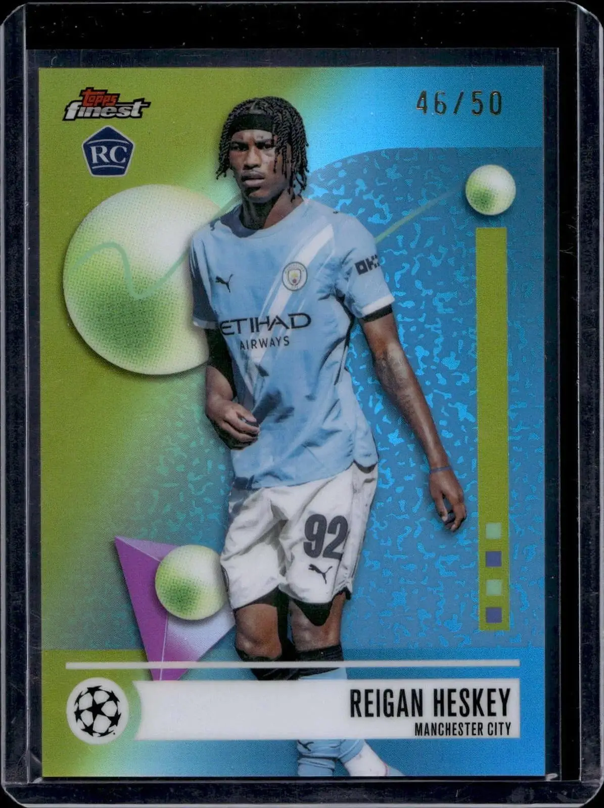 Reigan Heskey 2025-26 Finest UEFA Gold Refractor /50 Manchester City 159