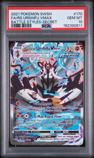 Rapid Strike Urshifu VMax Pokemon Battle Styles Secret Rare 170/163 PSA 10