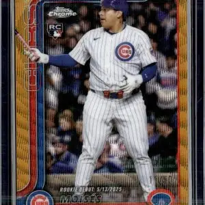 Moises Ballesteros 2025 Topps Chrome Update Gold Wave RC /50 Chicago Cubs USC7