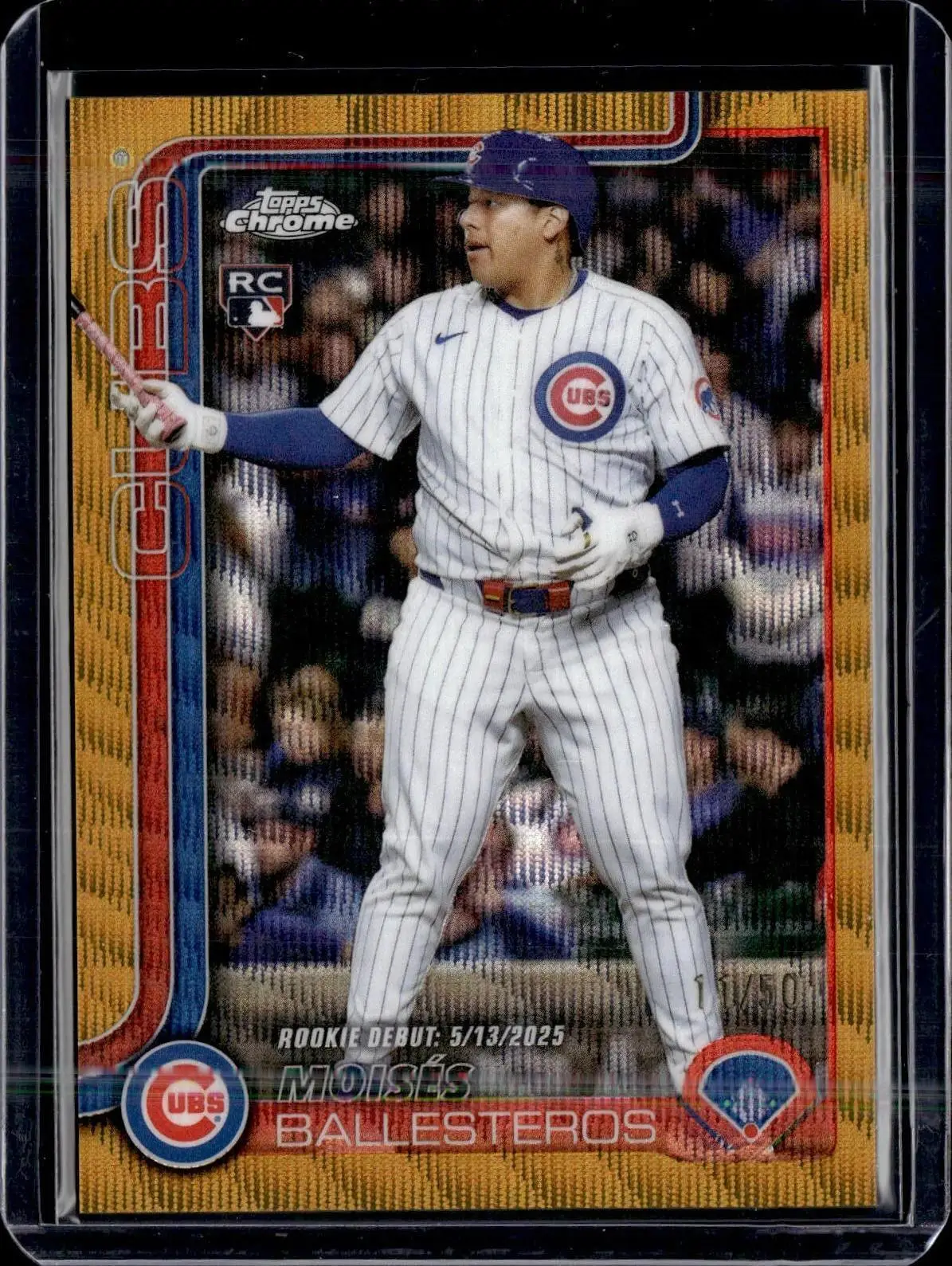 Moises Ballesteros 2025 Topps Chrome Update Gold Wave RC /50 Chicago Cubs USC7