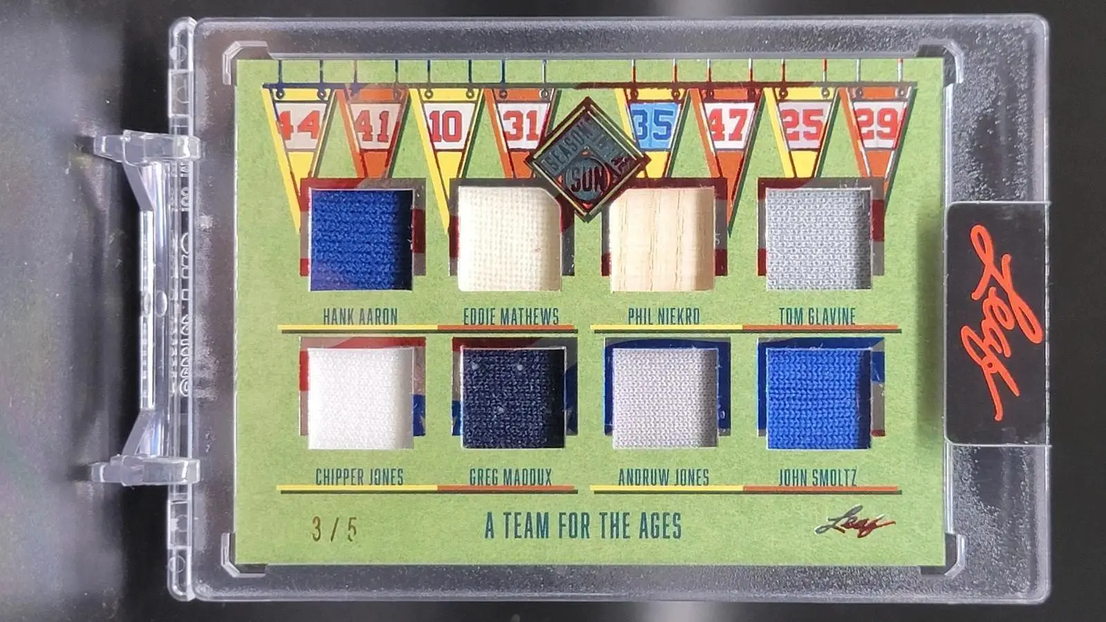 Aaron Mathews Glavine Jones Maddux Smoltz 2025 Leaf Seasons In The Sun /5 Braves