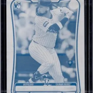 Yanquiel Fernandez 2026 Bowman Cyan Printing Plate 1/1 RC Colorado Rockies 91