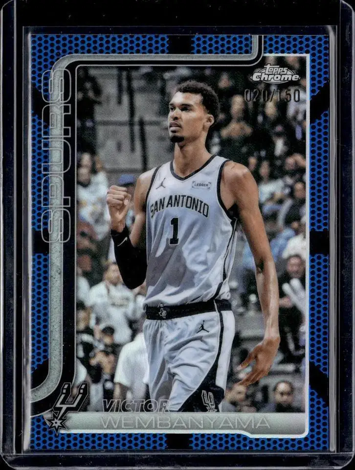 Victor Wembanyama 2025-26 Topps Chrome Update Blue Basketball /150 Spurs 22