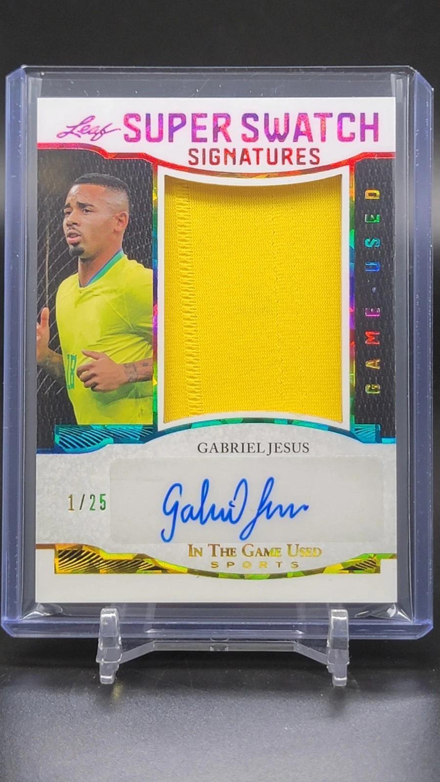 Gabriel Jesus 2024 Leaf In The Game Used Super Swatch Signatures 1/25 Brazil