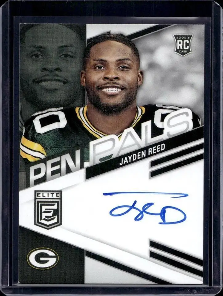 Jayden Reed 2023 Donruss Elite Pen Pals Blue Ink Green Bay Packers PPJRE