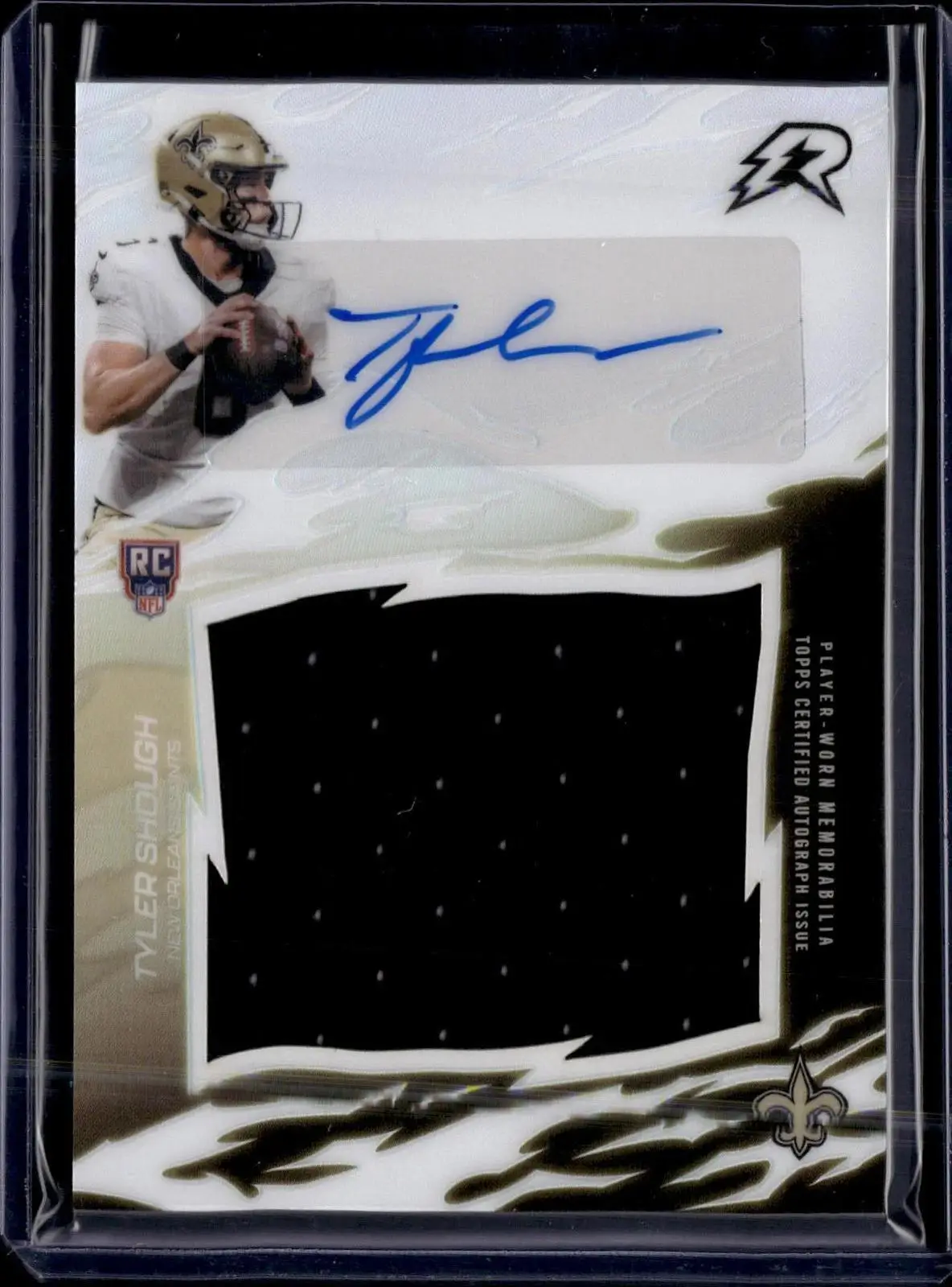 Tyler Shough 2025 Topps Resurgence Rookie Relic Auto New Orleans Saints RRS-TS