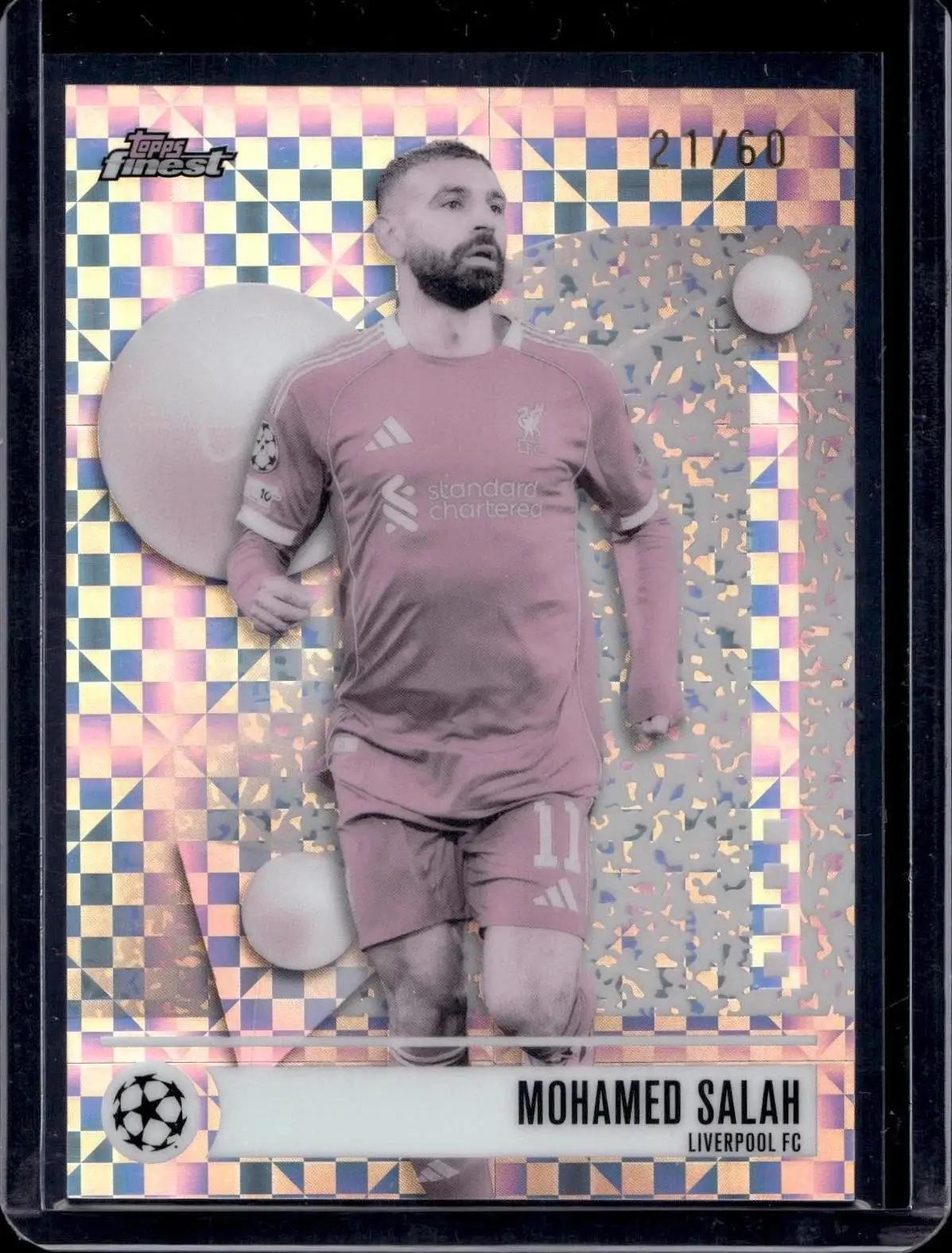 Mohamed Salah 2025-26 Finest UEFA Pearl Checkerboard Refractor /60 Liverpool 117