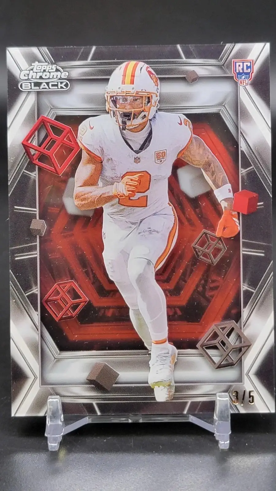 Emeka Egbuka ***2025 Topps Chrome Black Red Depths Of Darkness /5 Buccaneers