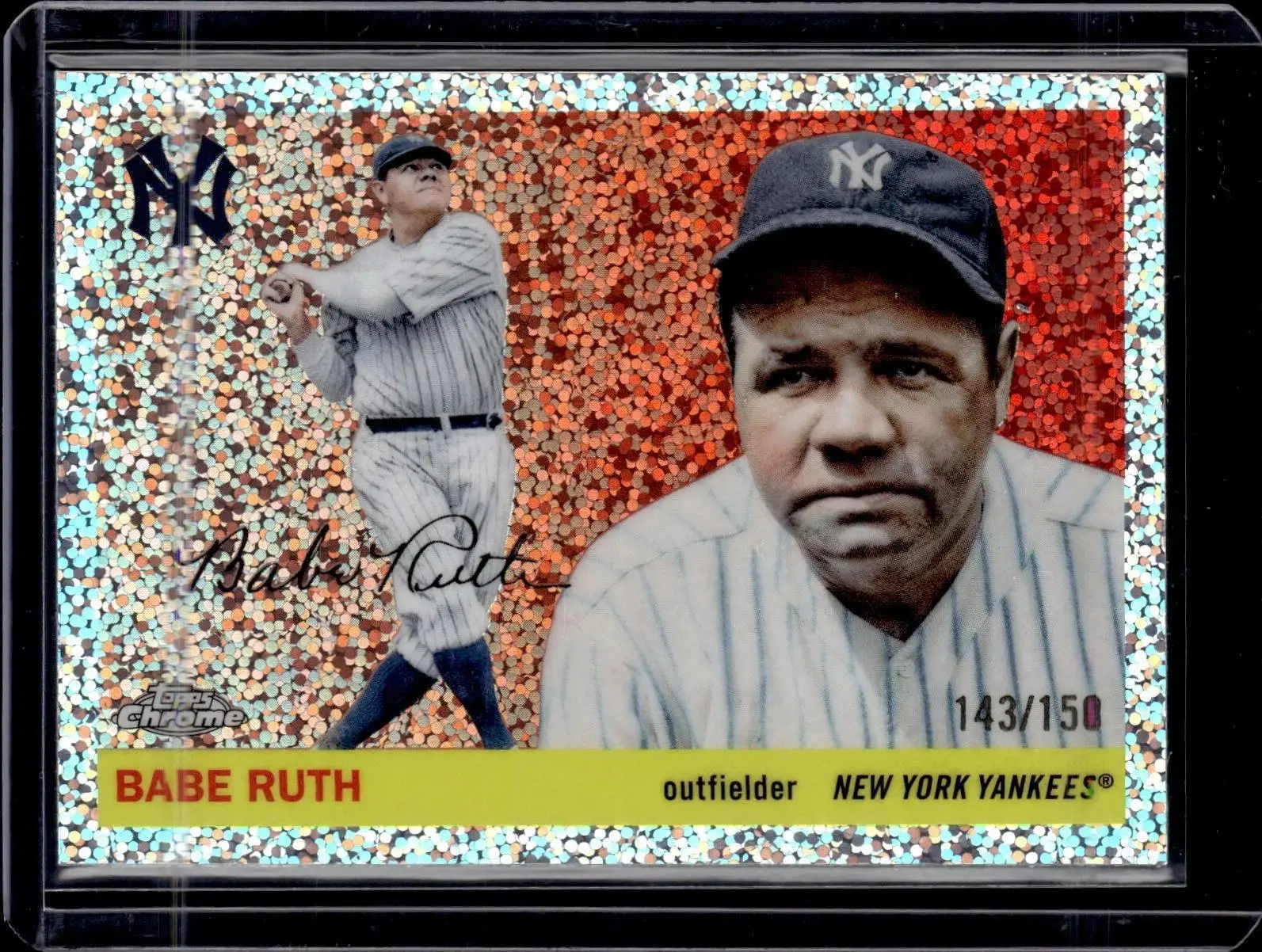 Babe Ruth 2025 Topps Chrome Platinum Speckle Refractor /150 New York Yankees 418