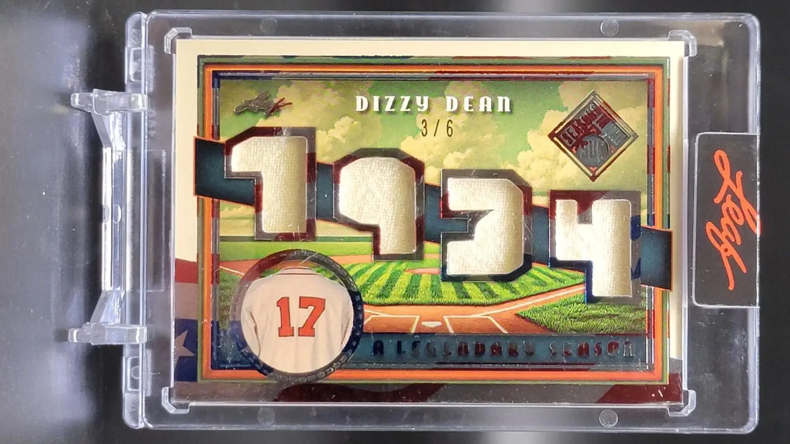 Dizzy Dean 2025 Leaf Seasons In The Sun Quad Relic /6 St. Louis Cardinals ALS-5