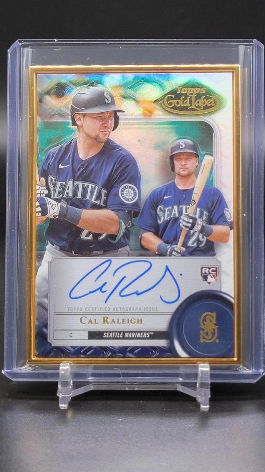 Cal Raleigh 2022 Topps Gold Label Rookie Auto Seattle Mariners FA-CR