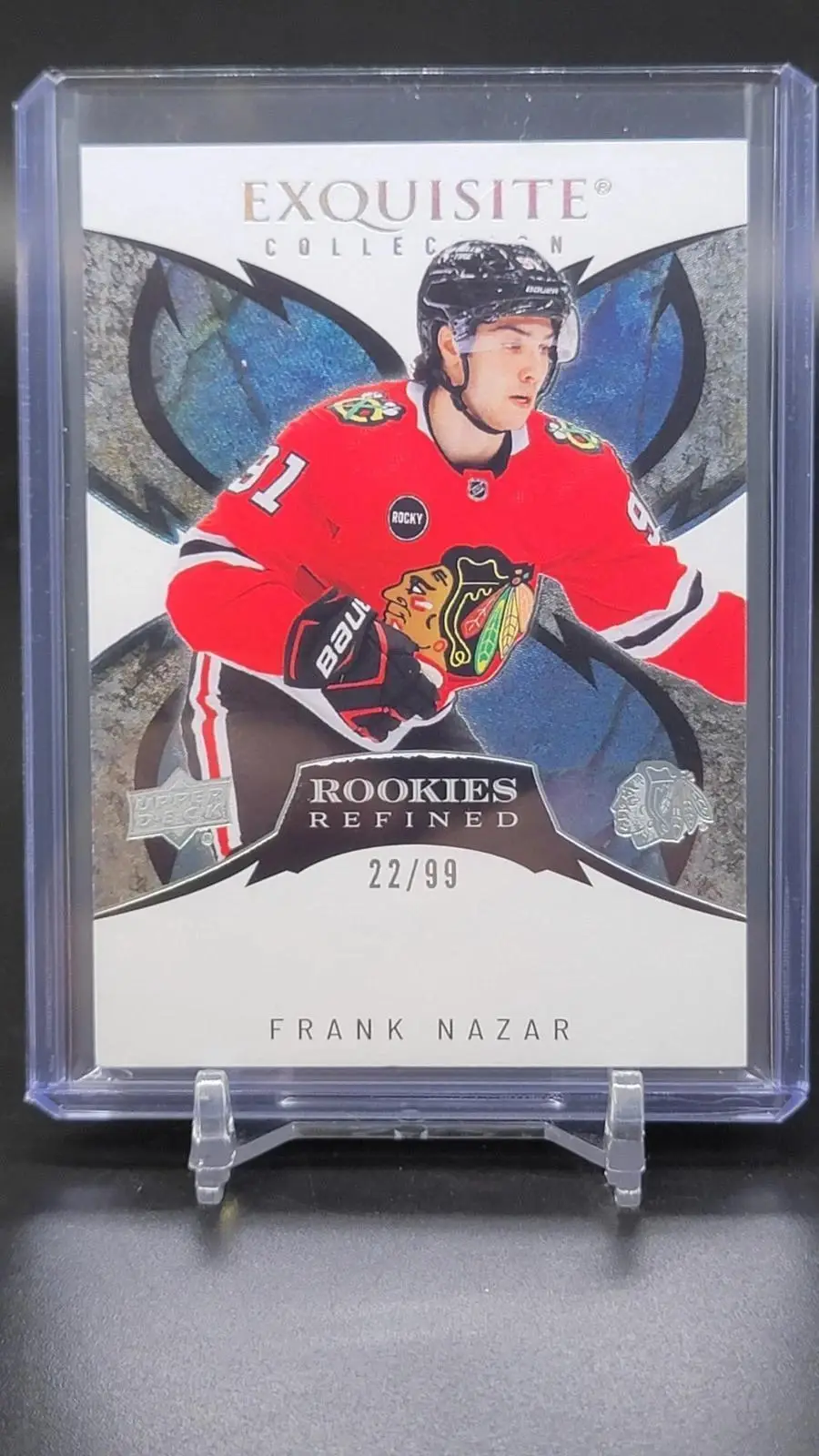 Frank Nazar 2024-25 Upper Deck Ice Exquisite RC Refined /99 Chicago Blackhawks