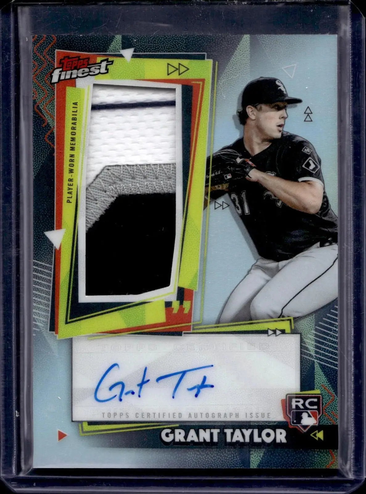 Grant Taylor 2026 Topps Finest Auto Relic Rookie Chicago White Sox RPA-GT