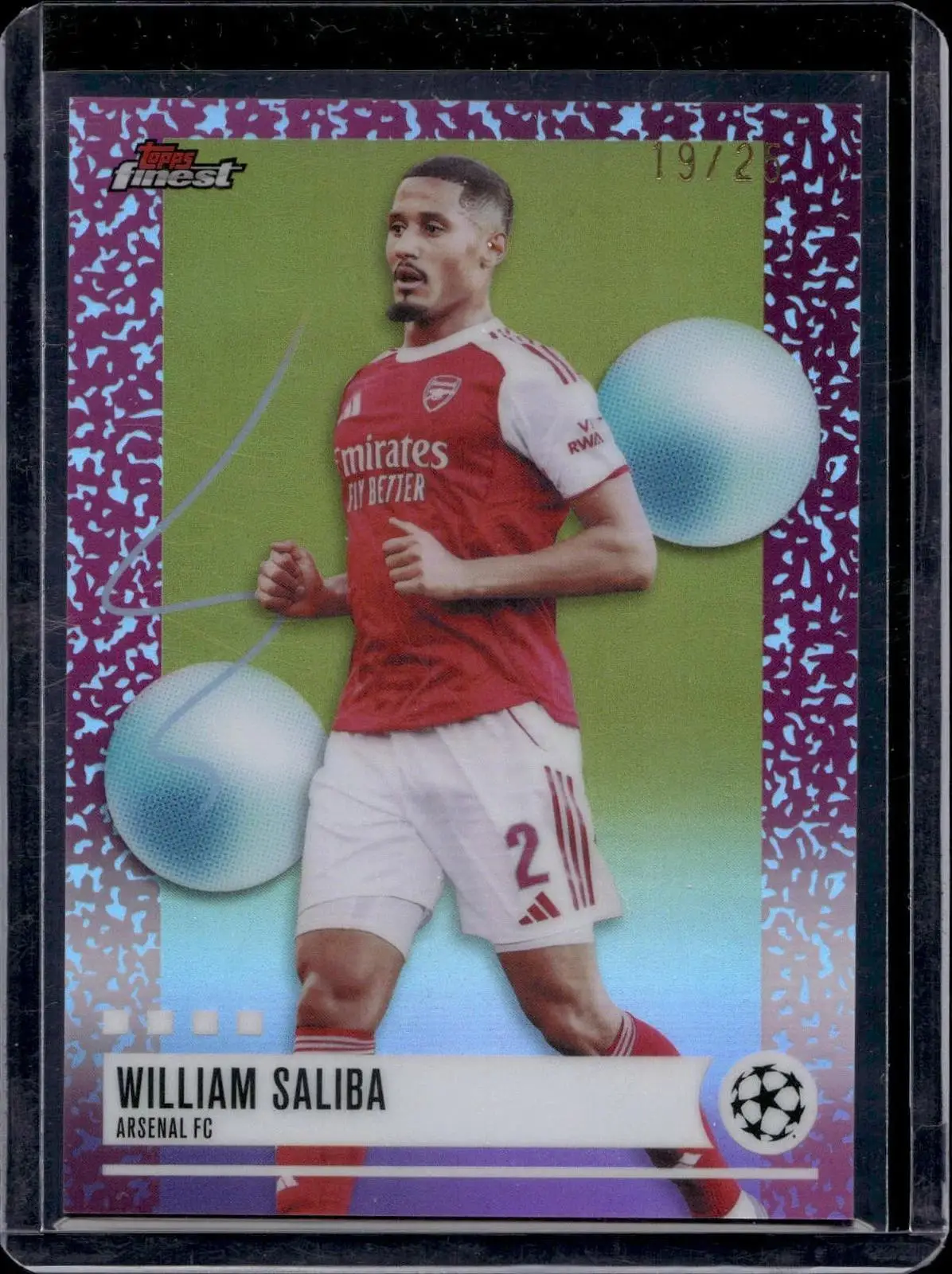 William Saliba 2025-26 Finest UEFA Gold Refractor /25 Arsenal FC 206