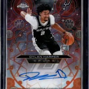 Dylan Harper 2025-26 Topps Chrome Update Chromographs Orange Auto /25 Spurs