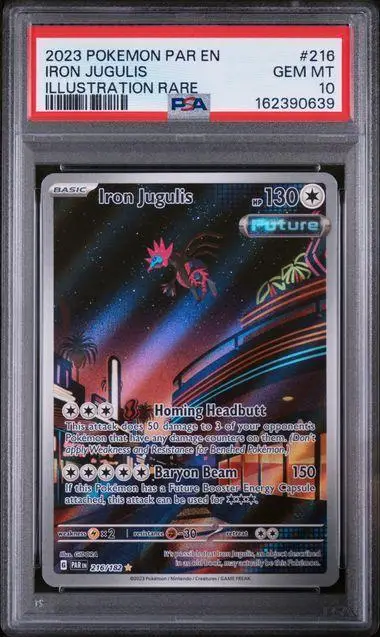 Iron Jugulis Pokemon Paradox Rift Illustration Rare 216/182 PSA 10
