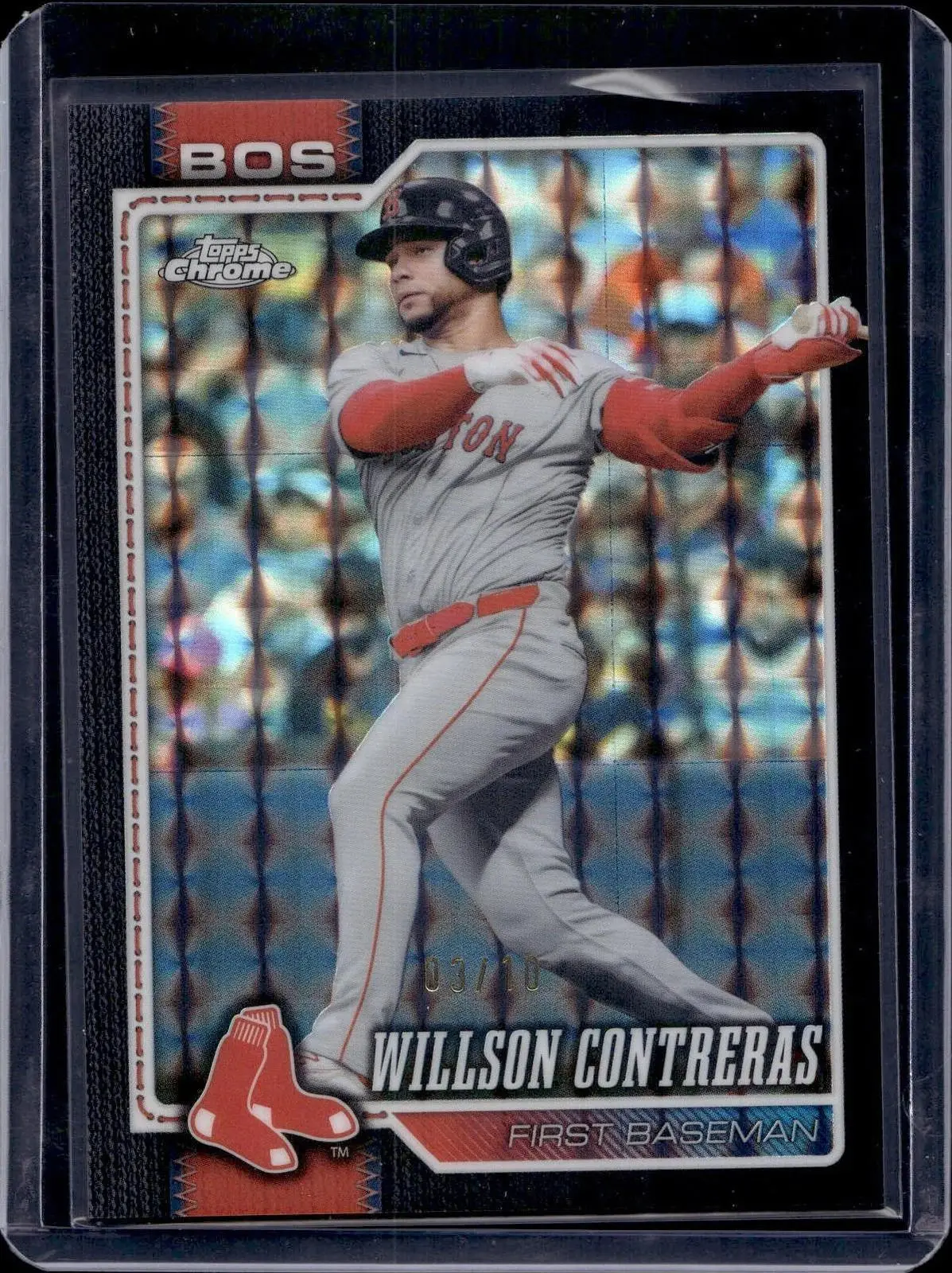 Willson Contreras 2026 Topps Chrome Black Geometric Refractor /10 Red Sox 280