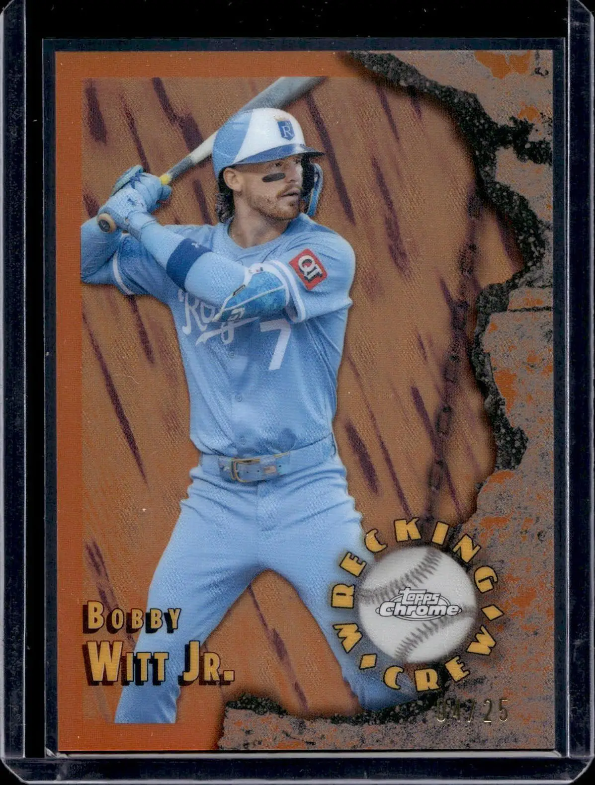 Bobby Witt Jr. 2026 Topps Chrome Wrecking Crew Orange Refractor /25 Royals WC-21