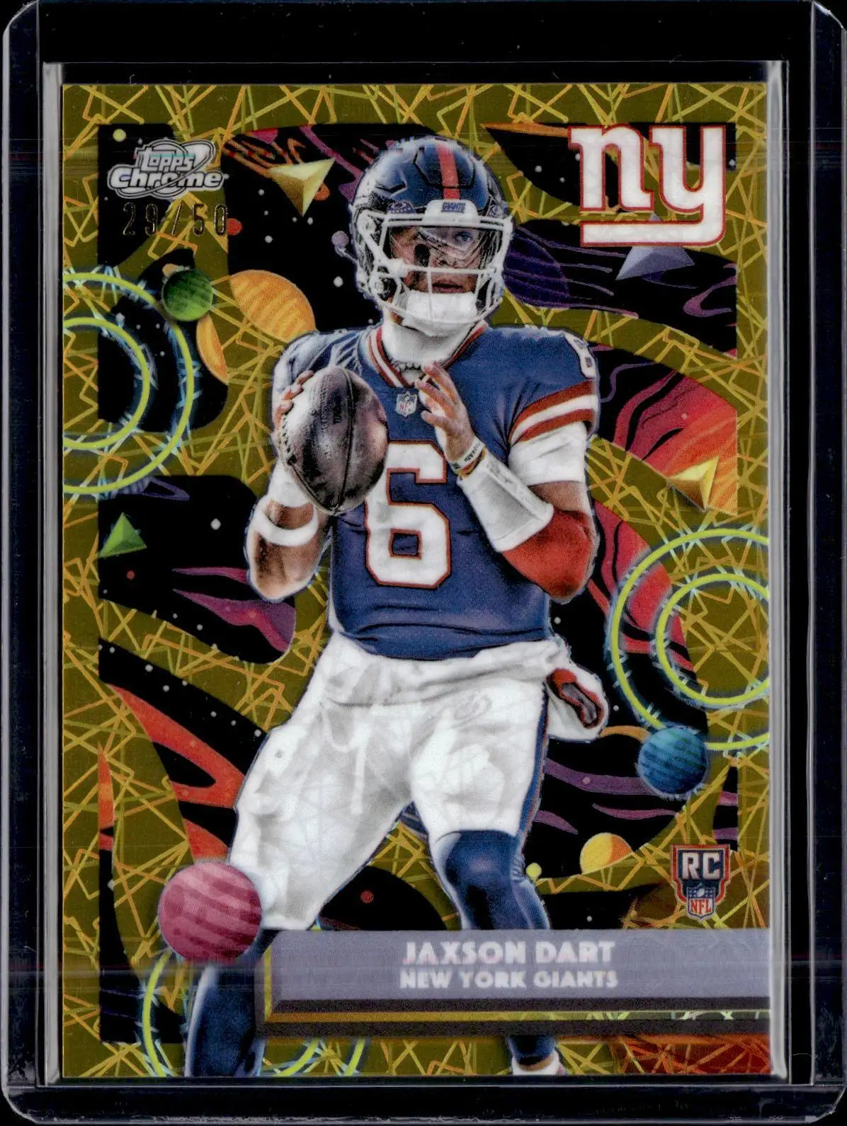 Jaxson Dart ***2025 Topps Chrome Cosmic Gold Interstellar RC New York Giants 174