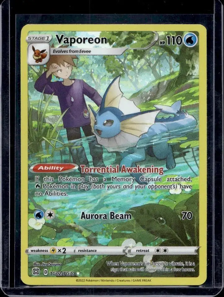Vaporeon Pokemon SWSH09: Brilliant Stars Trainer Gallery TG02/TG30