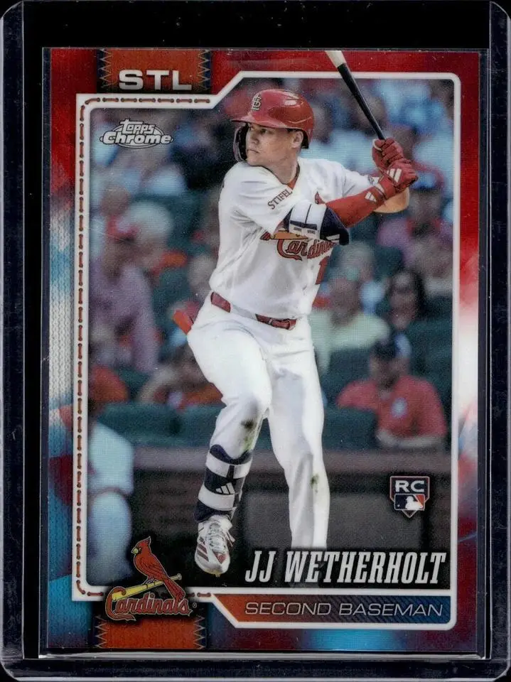 JJ Wetherholt 2026 Topps Chrome Red White Blue Refractor RC Cardinals 119