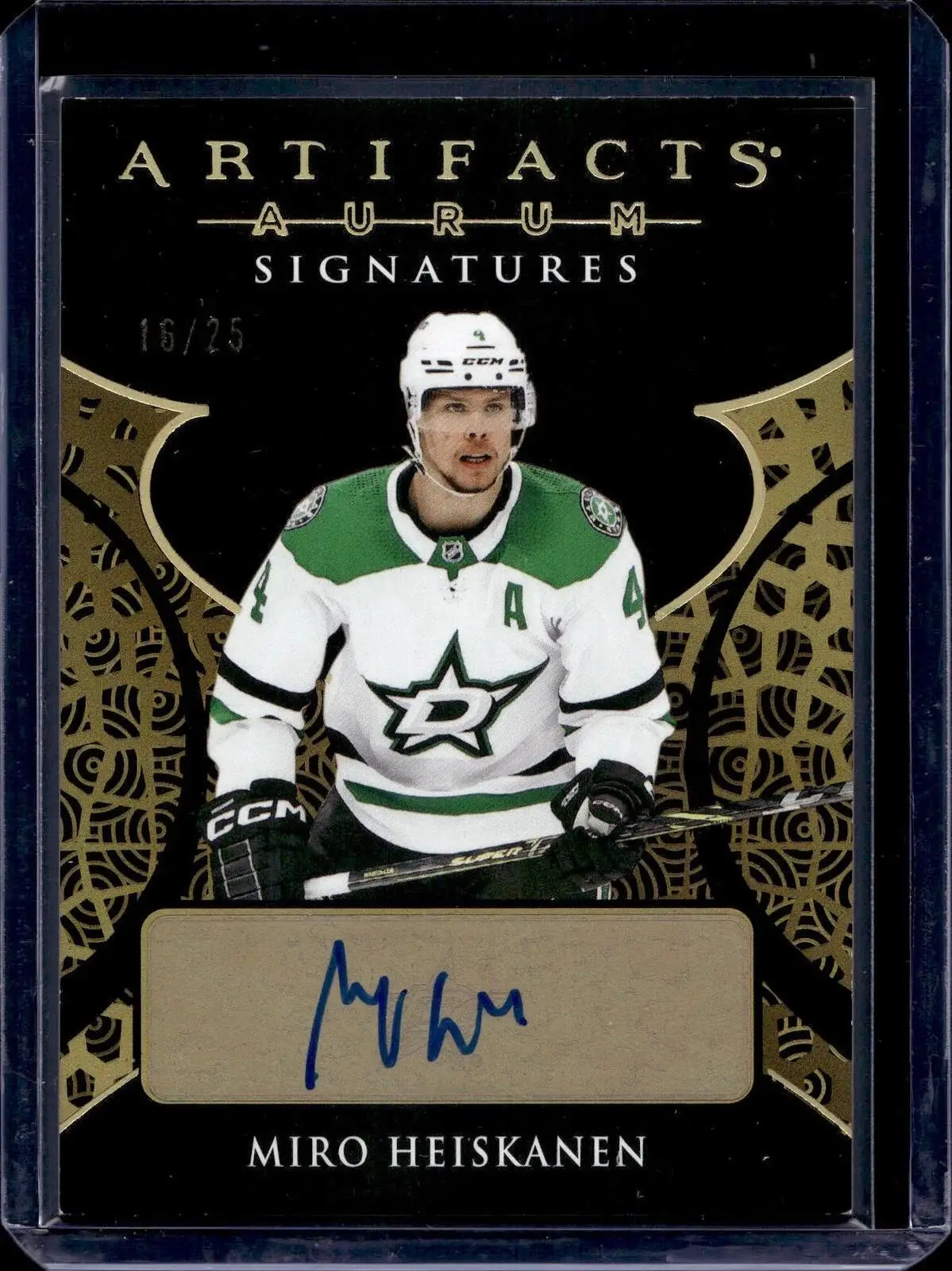 Miro Heiskanen 2023-24 Upper Deck Artifacts Aurum Auto /25 Dallas Stars AS-MH