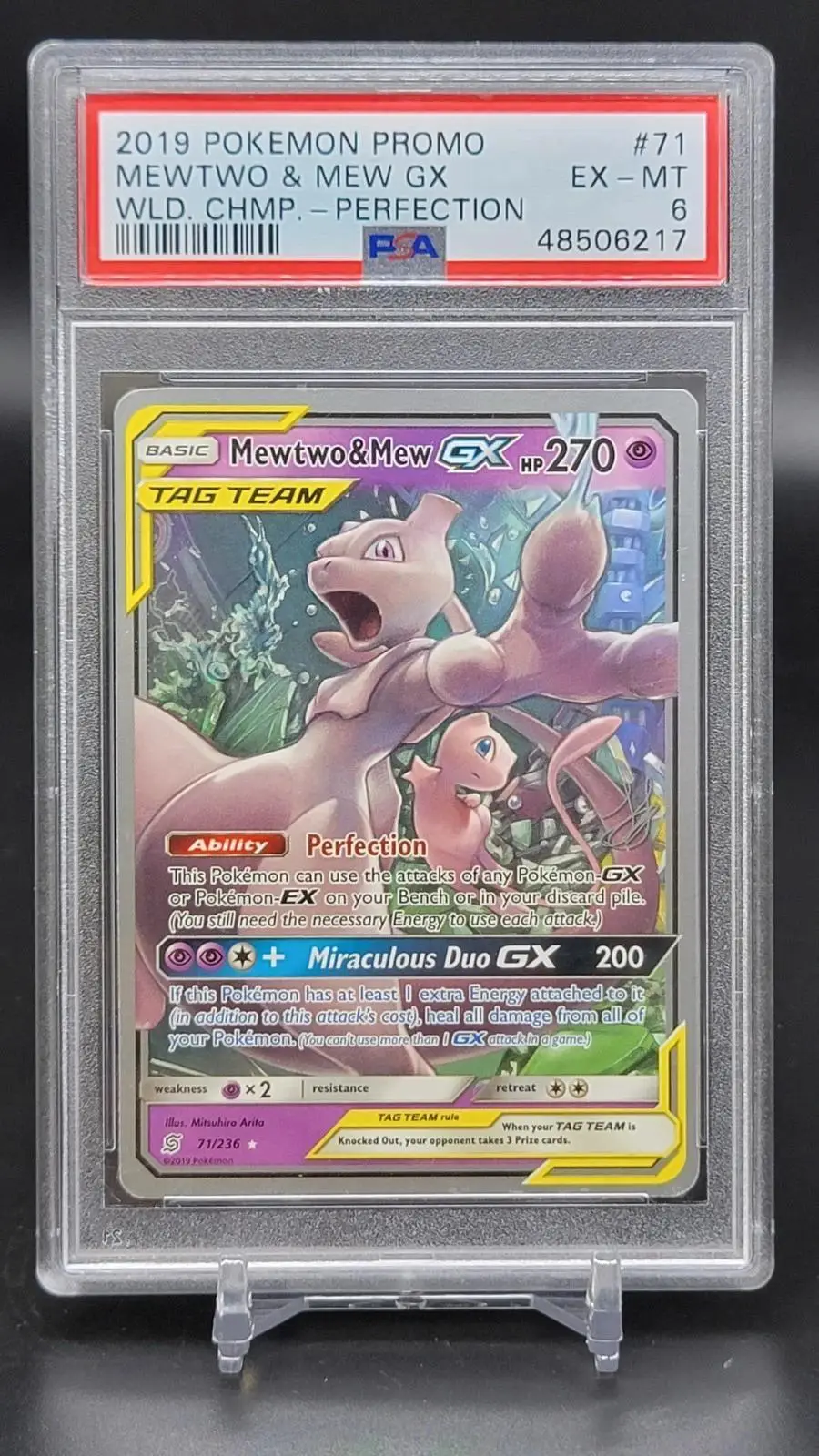 Mewtwo & Mew GX World Championship Perfection Promo 71/236 PSA 6