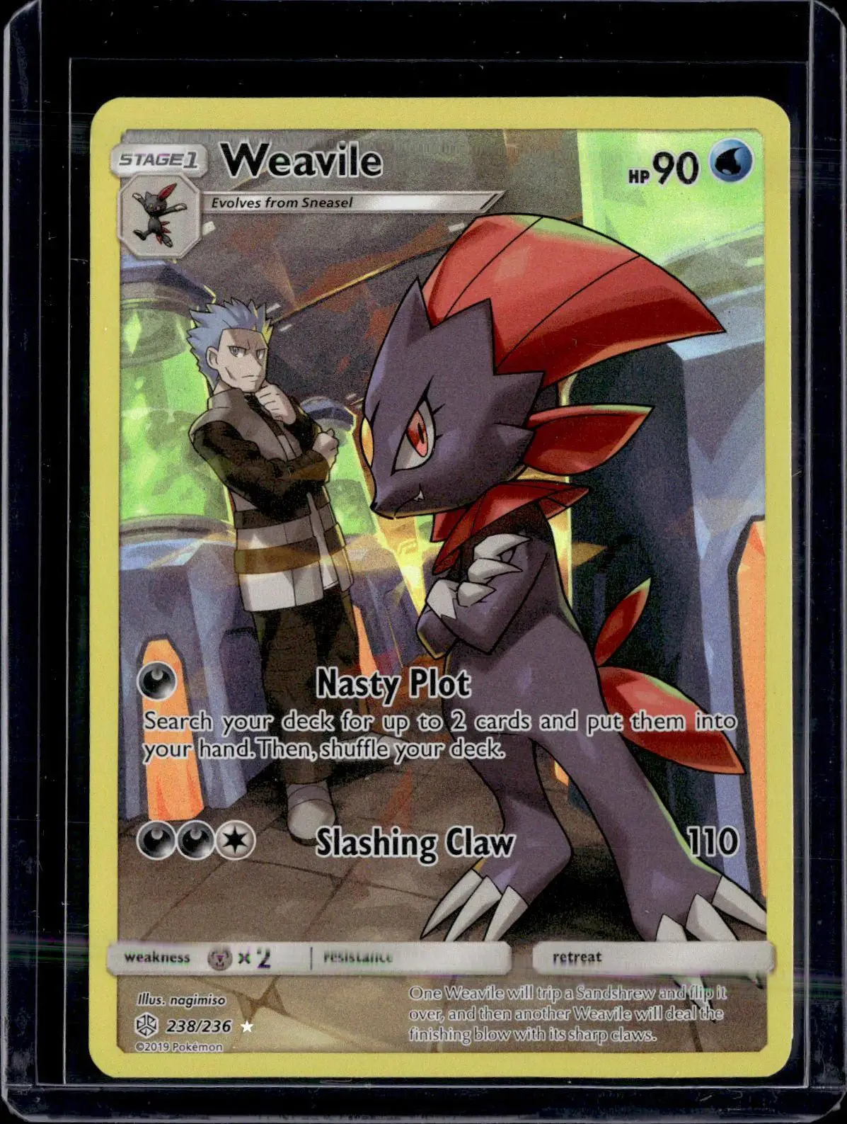 Weavile (Secret) Pokemon SM - Cosmic Eclipse 238/236