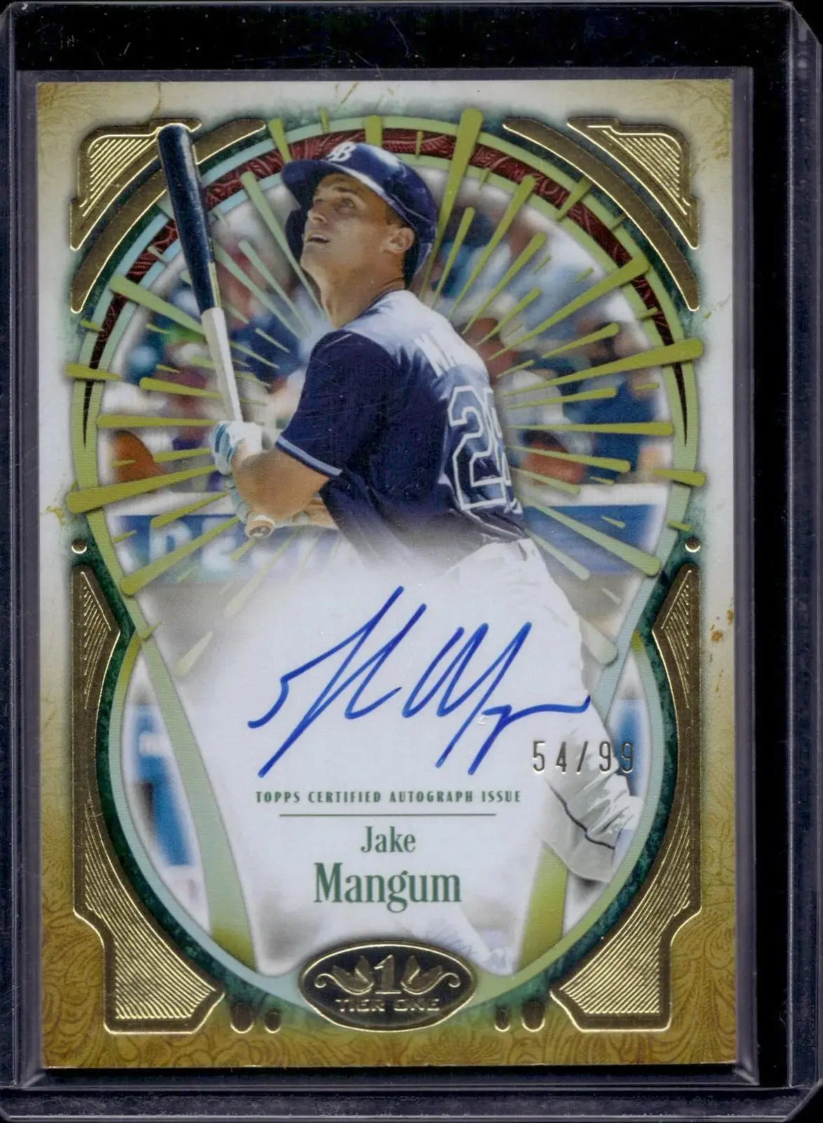 Jake Mangum 2026 Topps Tier One Xplosion Auto /99 Tampa Bay Rays T1XA-JMA