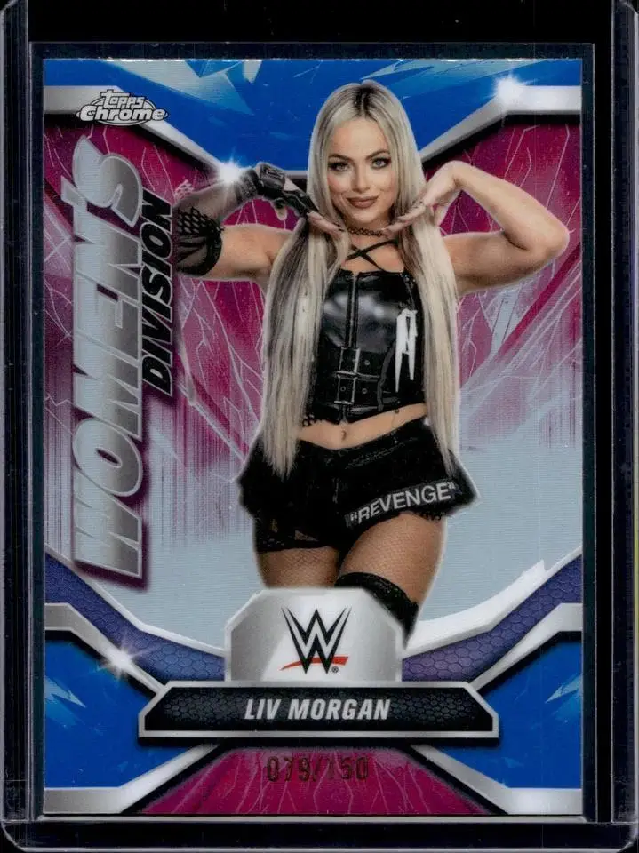 Liv Morgan 2026 Topps Chrome WWE Women's Division Blue Refractor /150 WDV-10