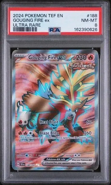 Gouging Fire ex Pokemon Temporal Forces Ultra Rare 188/162 PSA 8