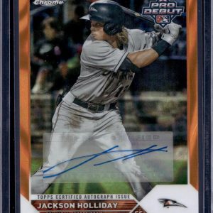 Jackson Holliday 2023 Topps Pro Debut Chrome Orange Auto /25 Delmarva Shorebirds