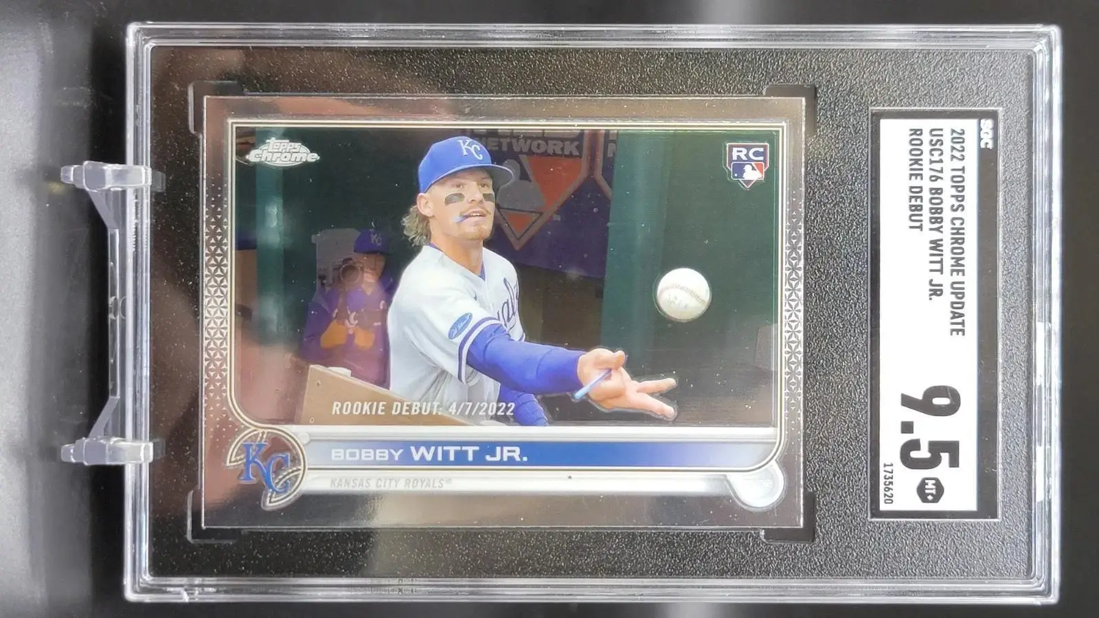 Bobby Witt Jr 2022 Topps Chrome Update Rookie Debut Royals USC176 SGC 9.5