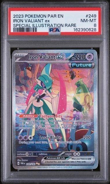 Iron Valiant ex Pokemon Special Illustration Rare 249/182 PSA 8