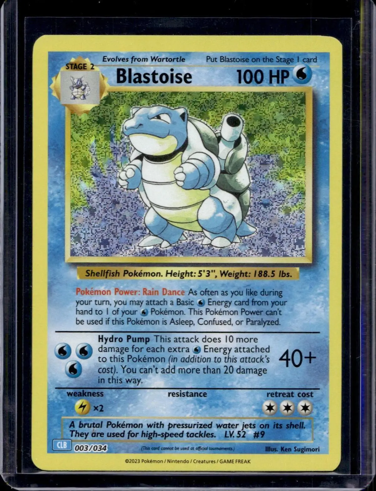 Blastoise Holo Pokemon Trading Card Game Classic 003/034