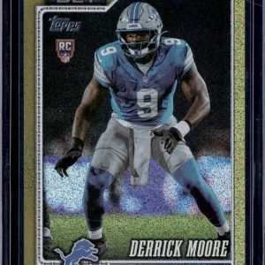 Derrick Moore 2026 Topps Flagship Gold Sandglitter /50 Detroit Lions 317