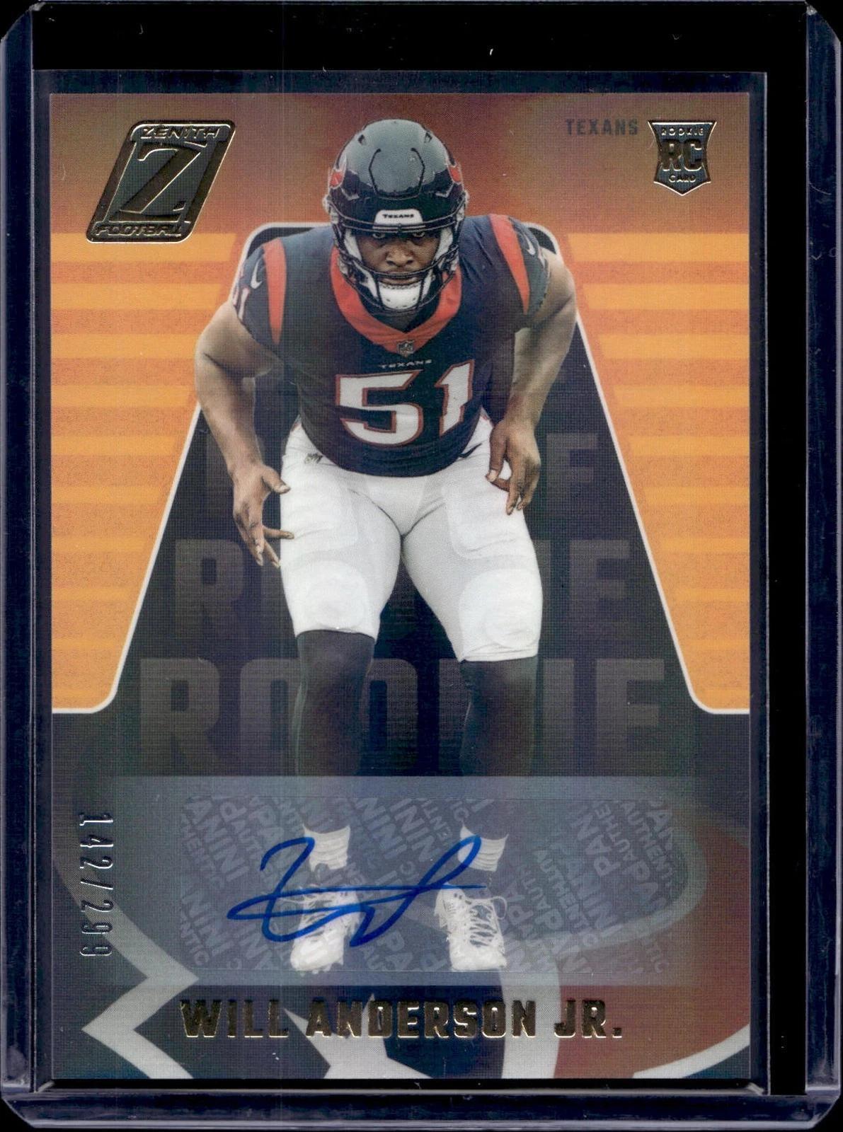 Will Anderson Jr 2023 Panini Zenith Auto /299 RC Houston Texans 196