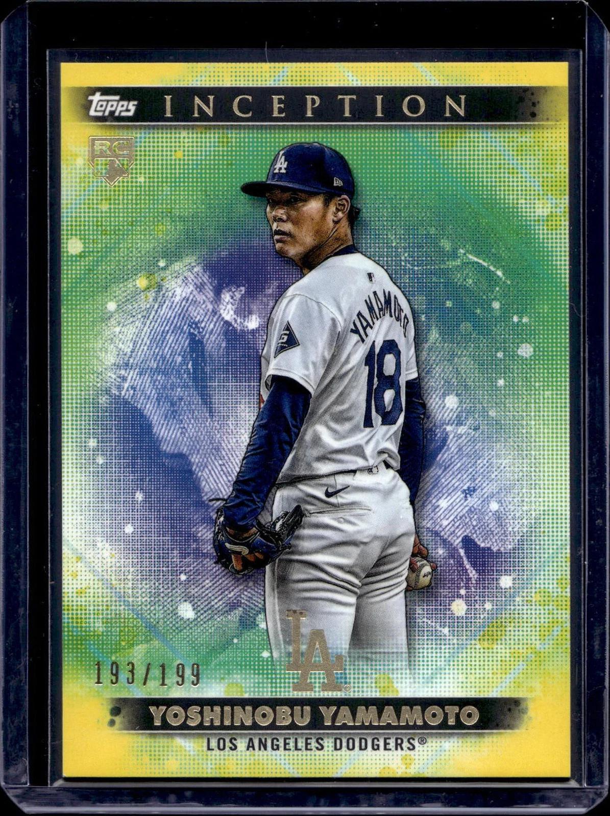 Yoshinobu Yamamoto 2024 Topps Inception Yellow /199 RC Los Angeles Dodgers 44