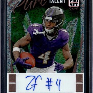 Zay Flowers 2023 Pro Set Pure Green Auto /4 Baltimore Ravens PT-ZF1