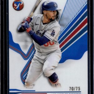 Mookie Betts 2024 Topps Pristine Blue Refractor /75 Los Angeles Dodgers 135