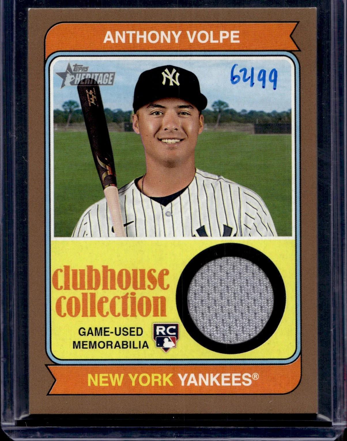 Anthony Volpe 2023 Topps Heritage High Clubhouse Collection Relic /99 Yankees