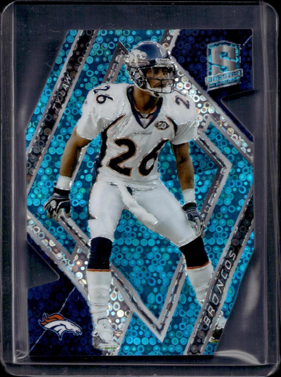 Ty Law 2018 Panini Spectra Neon Blue Die Cut /35 Denver Broncos 79