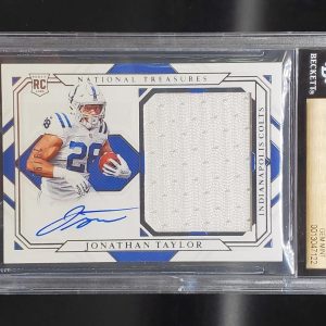 Jonathan Taylor 2020 National Treasures RC Material Auto /99 Colts BGS 9.5