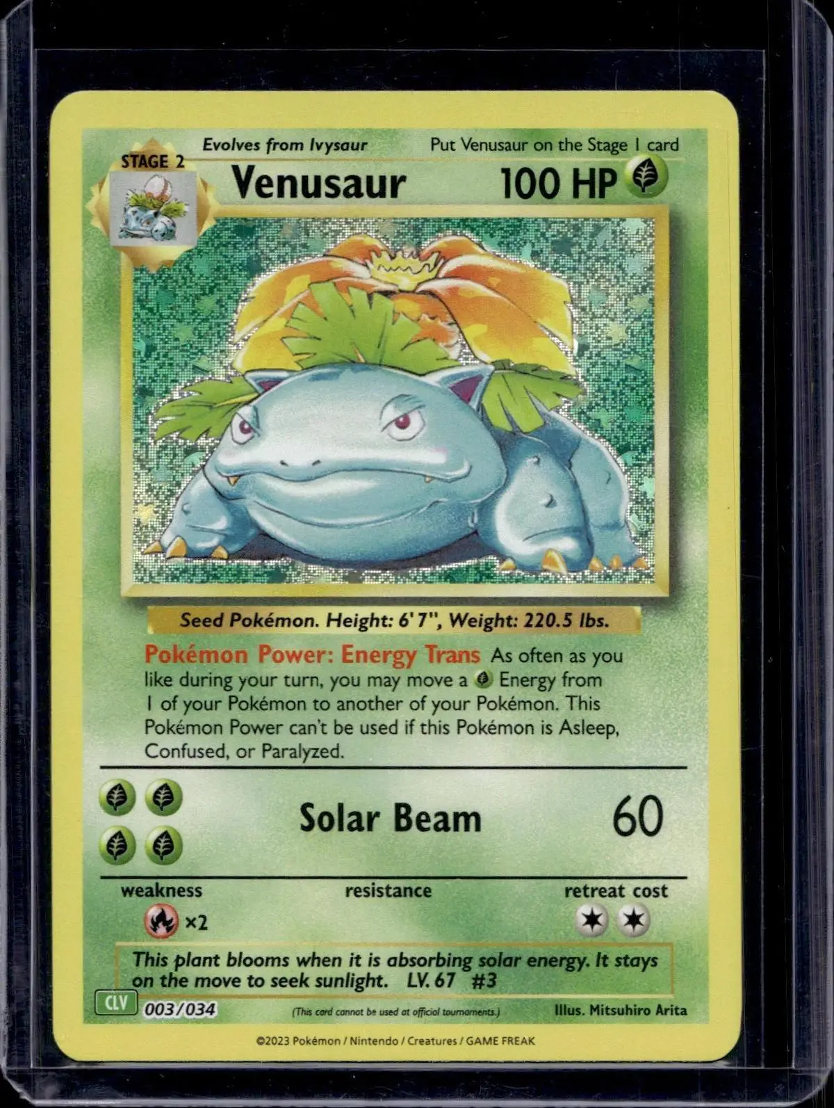 Venusaur Holo Pokemon Trading Card Game Classic 003/034