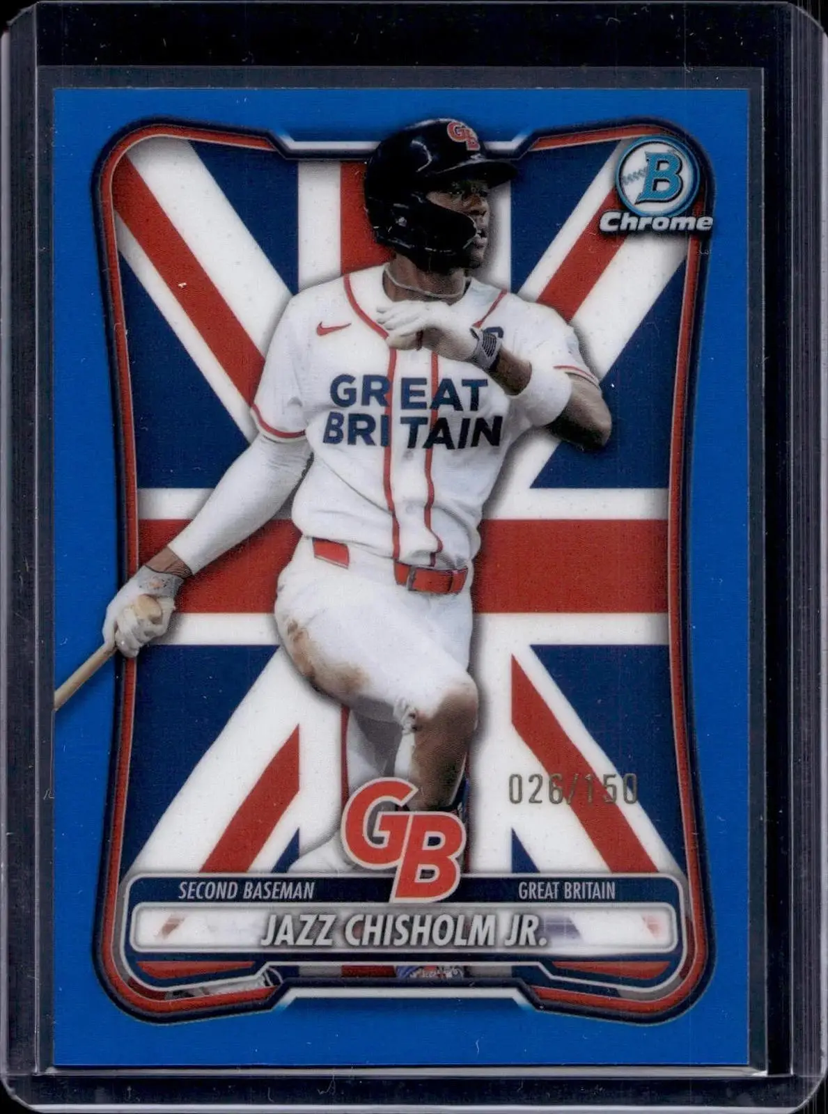 Jazz Chisholm Jr 2026 Bowman Chrome Blue Refractor /150 Great Britain WBC-20