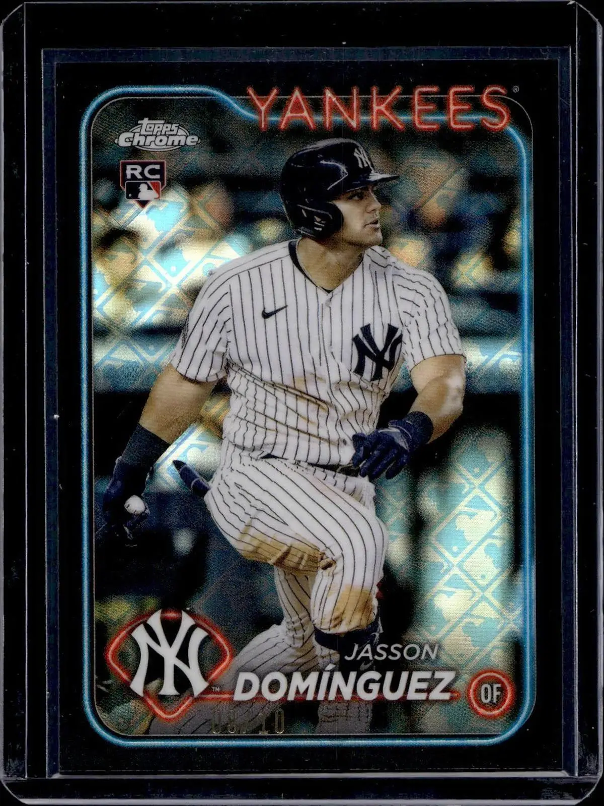 Jasson Dominguez 2024 Topps Chrome Logofractor Black Refractor /10 RC Yankees