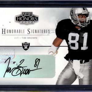 Tim Brown 2002 Playoff Honors Honorable Signatures Oakland Raiders HS-46