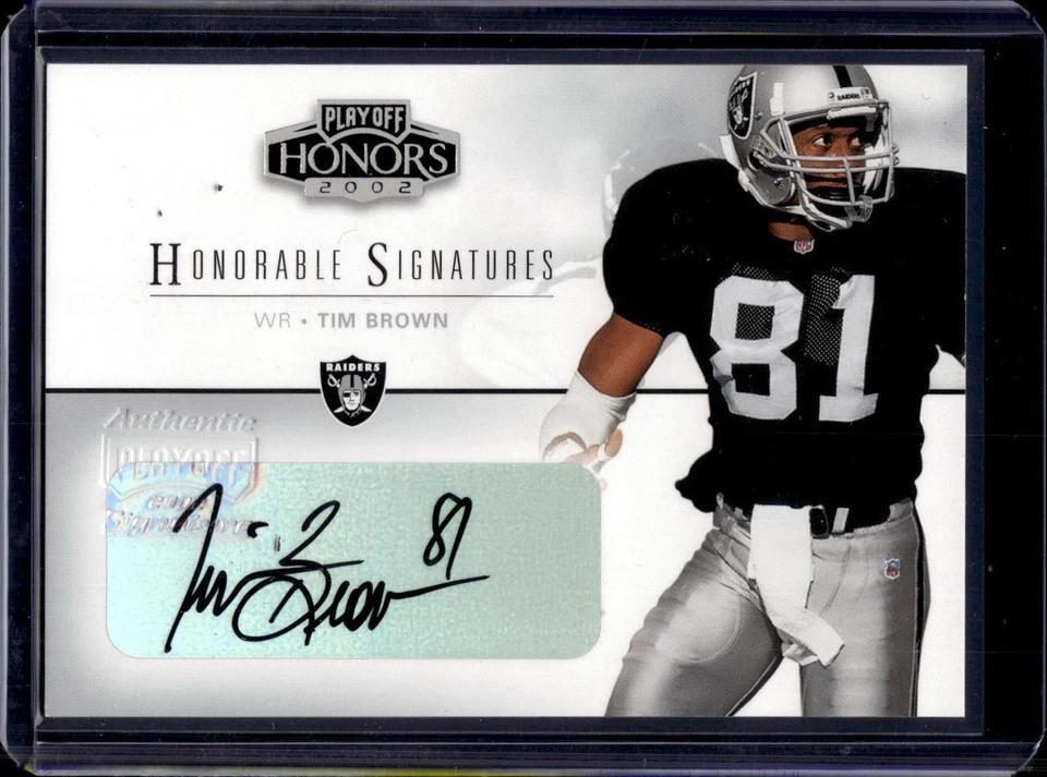 Tim Brown 2002 Playoff Honors Honorable Signatures Oakland Raiders HS-46